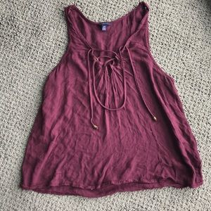 Aeropostale purple tie front tank